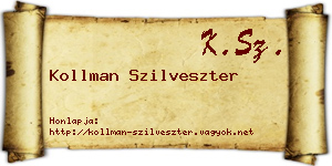 Kollman Szilveszter névjegykártya